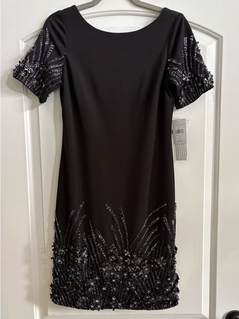 Aidan Mattox Black Dress with Beaded Embellishment